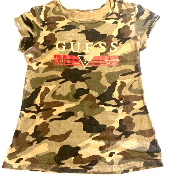 Women's Camo Guess Top Medium - Picture 1 of 4
